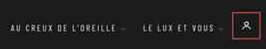 La barre de menu du site sur ordinateur, la silhouette de l’espace membre à droite
